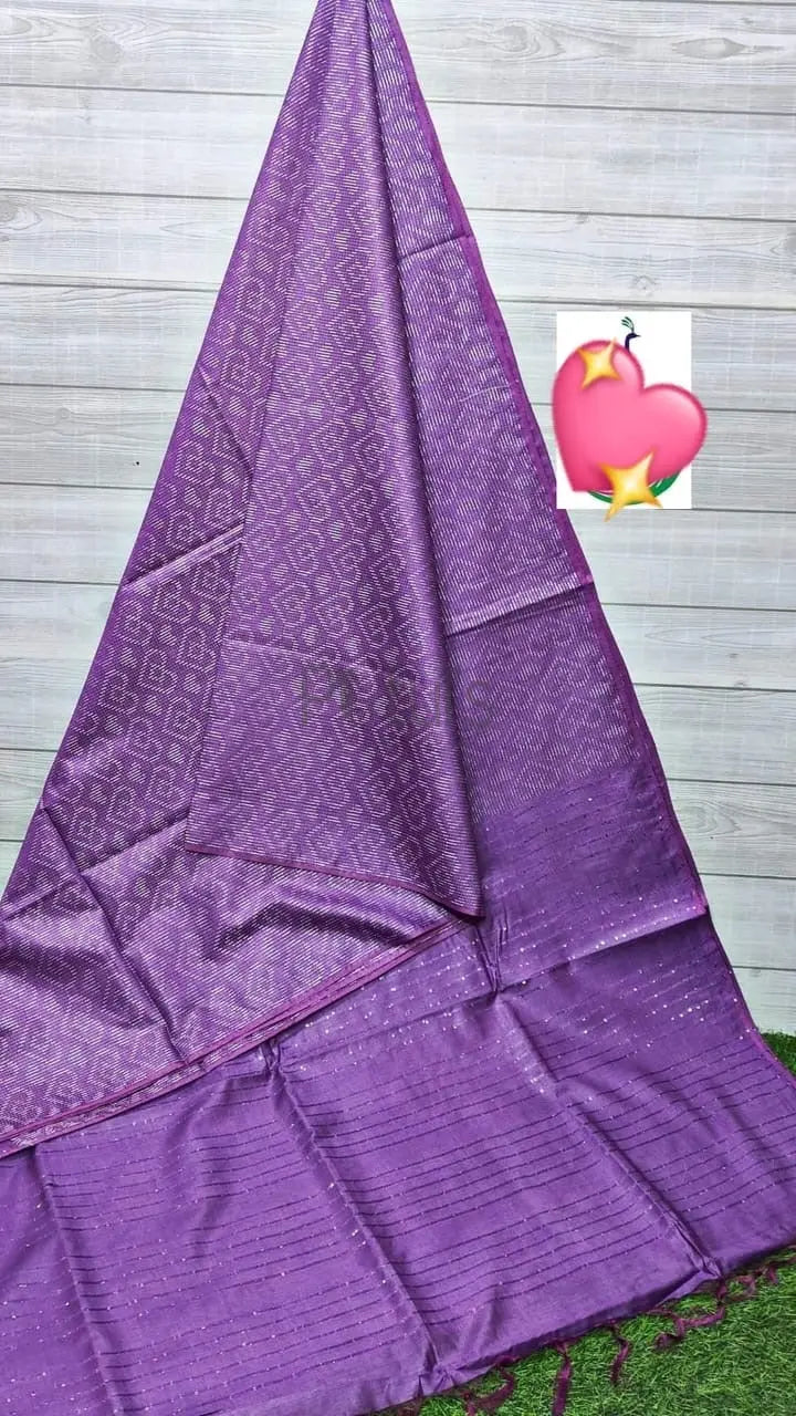 Semi tussar silk with stitching allover saree and sequins on pallu Putul's Fashion