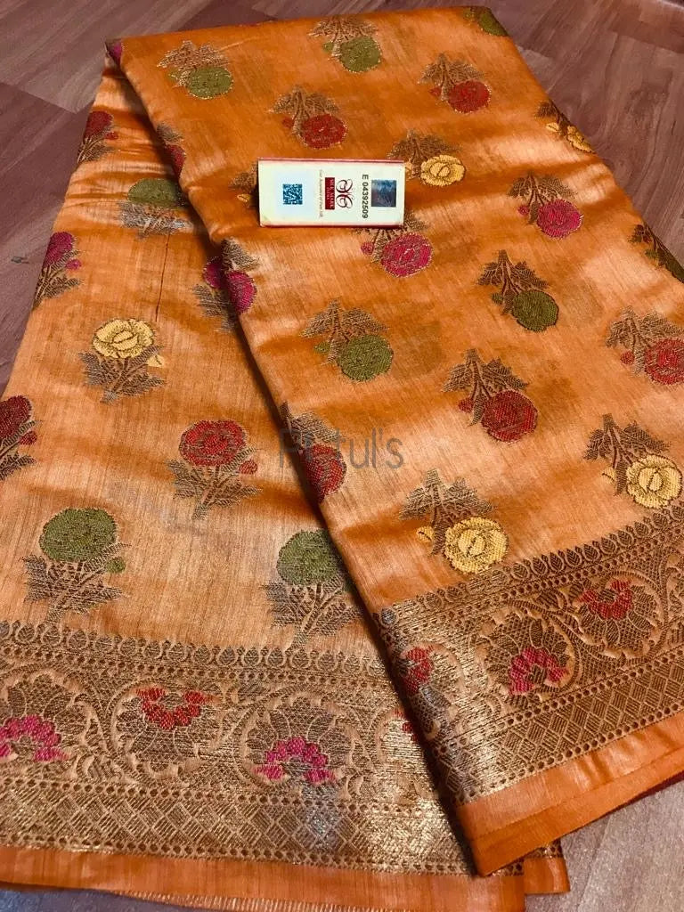 Tussar mooga banarasi with silkmark Putul's Fashion