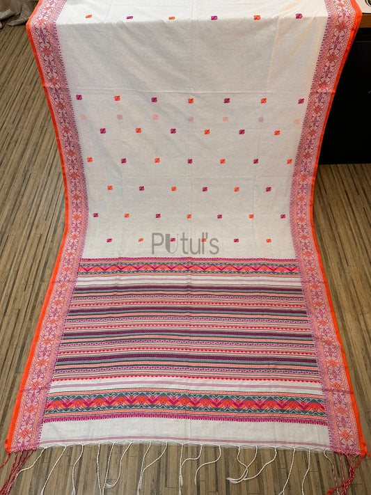 White coloured assam mekhla Putul's Fashion