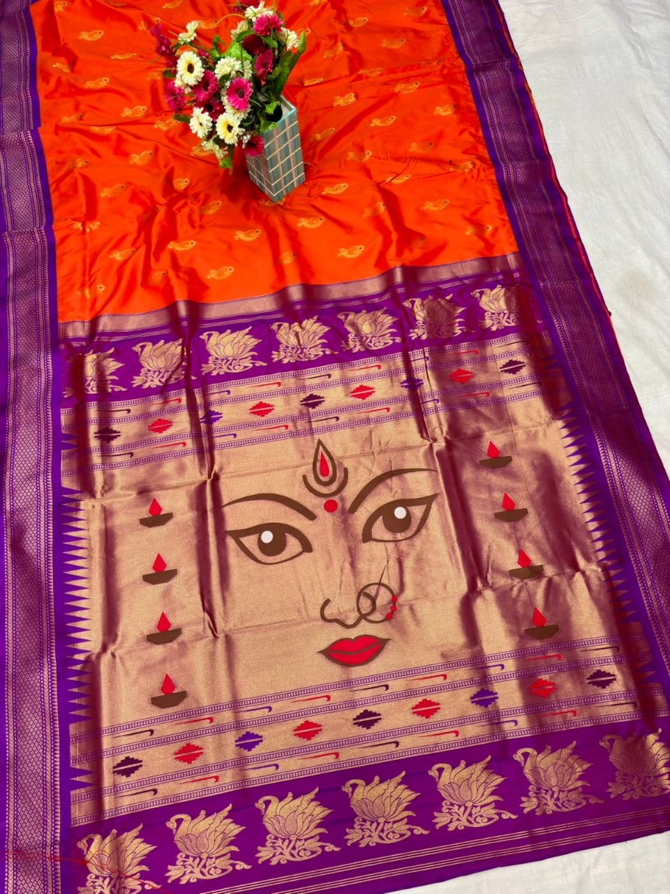 Adisakti Paithani Saree Designs from Putul’s Fashion - Orange - Paithani silk