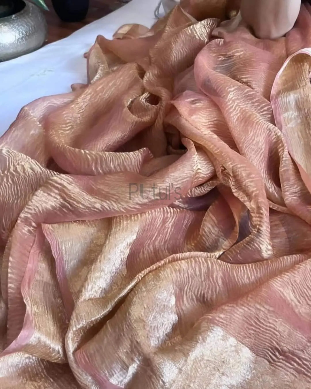 Crushed tissue banarasi saree Putul's Fashion