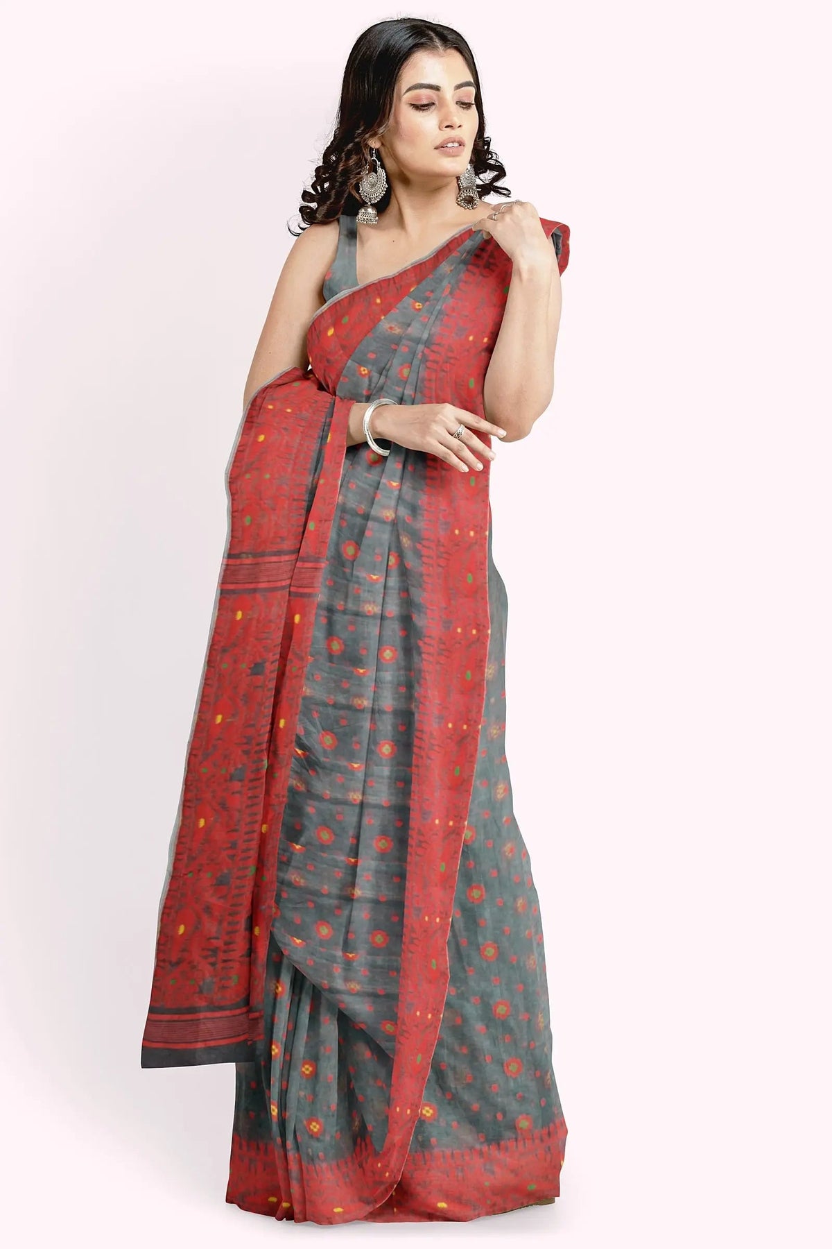 Bengal Jamdani Bakul Ash
