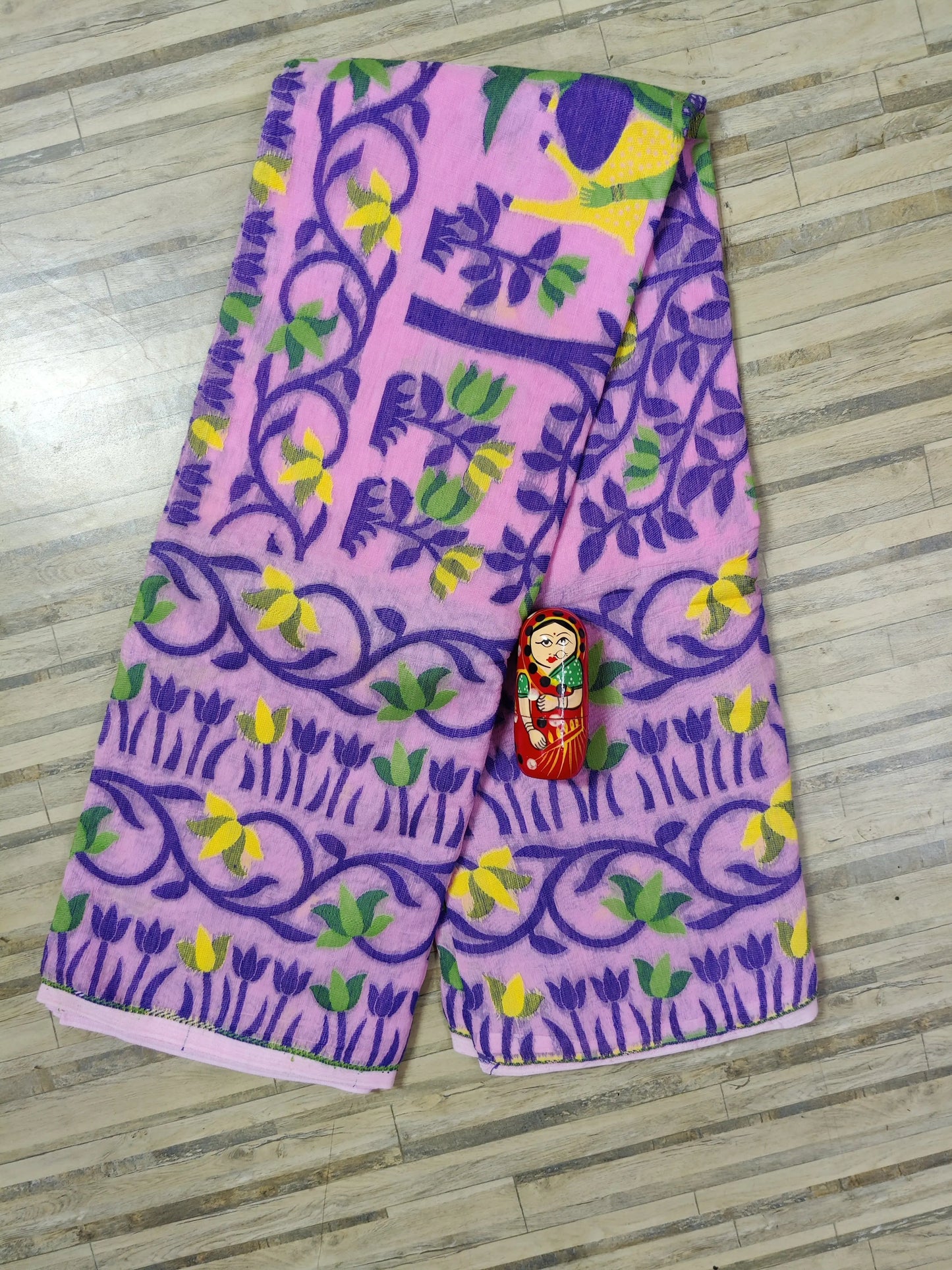 Bengal soft dhakai Jamdani Shakuntala Pink