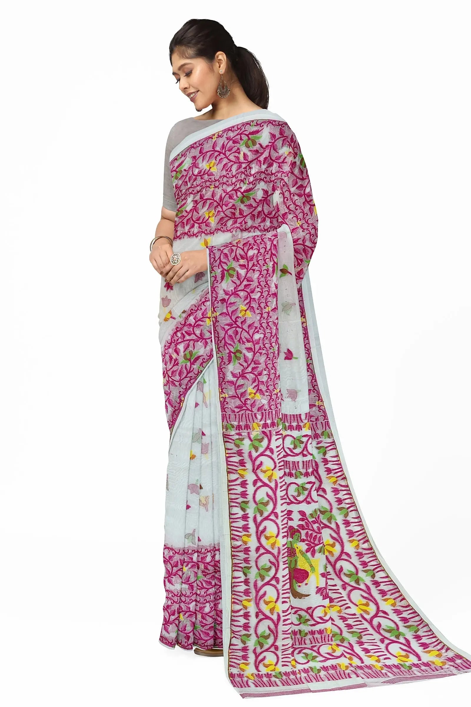 Bengal soft dhakai jamdani white