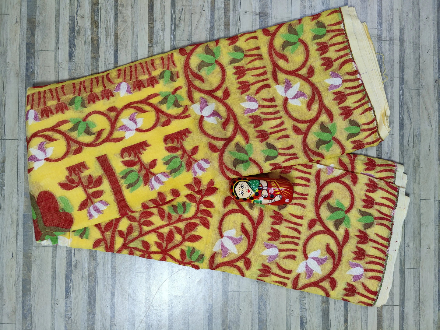 Bengal soft dhakai Jamdani Shakuntala Yellow
