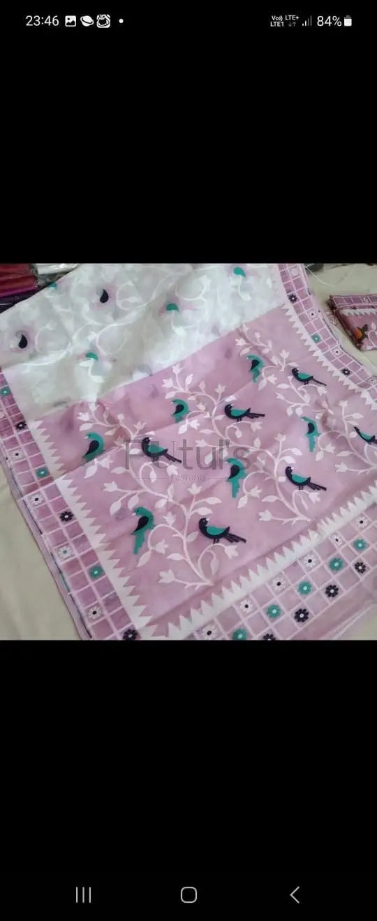 Bengal soft dhakai jamdani saree of Bengal Moyna pakhi will be chirping Putul's Fashion