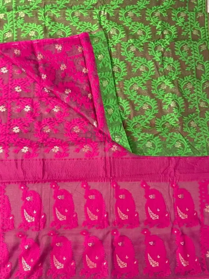 Bengal soft resham dhakai jamdani saree Putul's Fashion