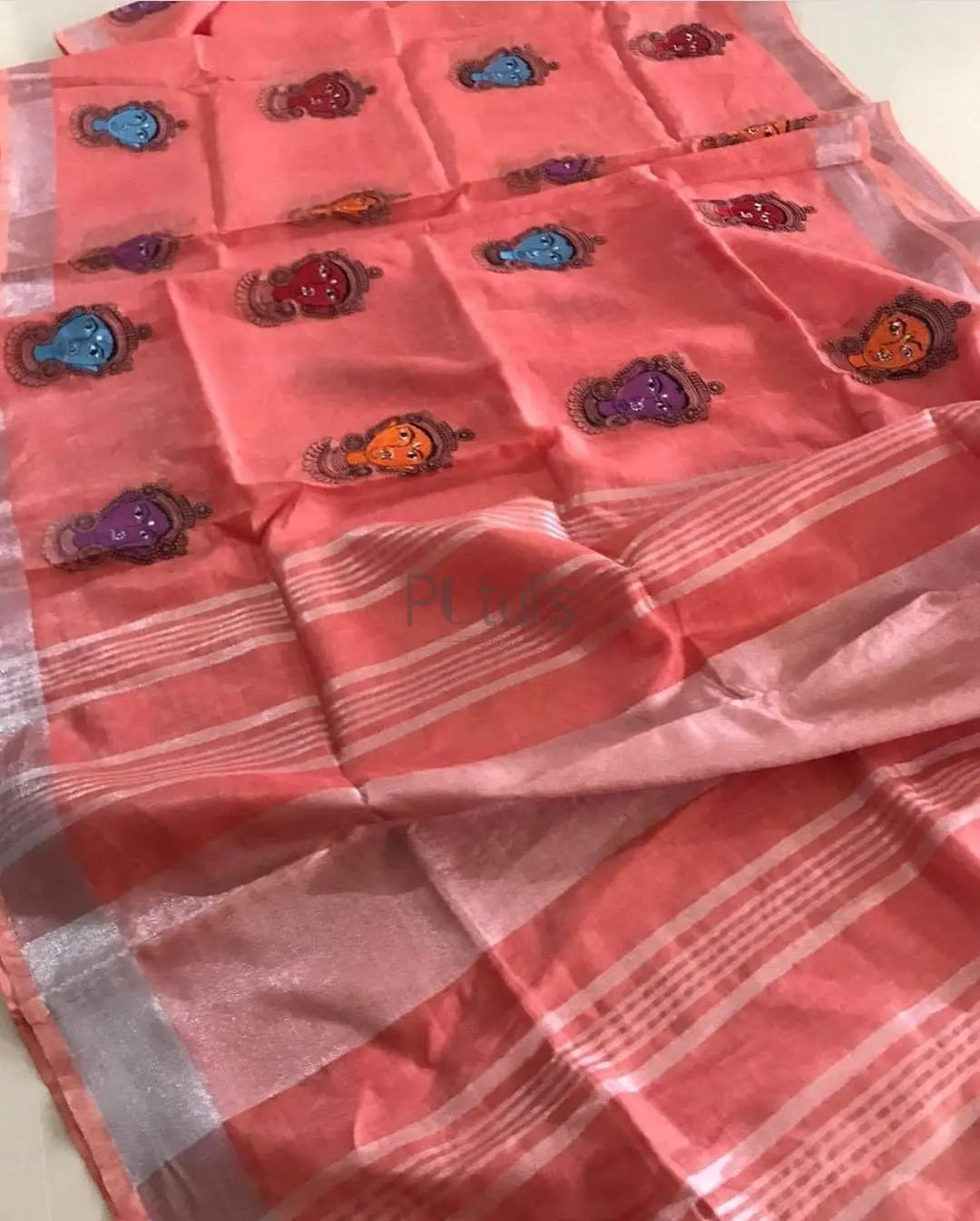 Bhagalpur linen silk saree Putul's Fashion