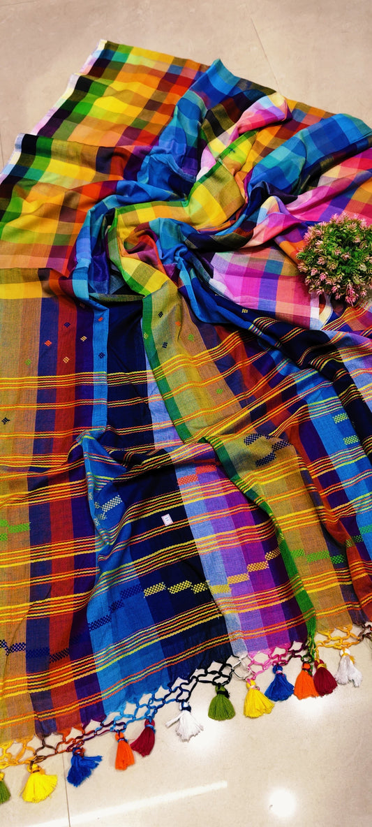 Bhujodi Khadi motif cotton jamdani saree A rare touch of authenticity Preorder basis order taken - Multicoloured 2