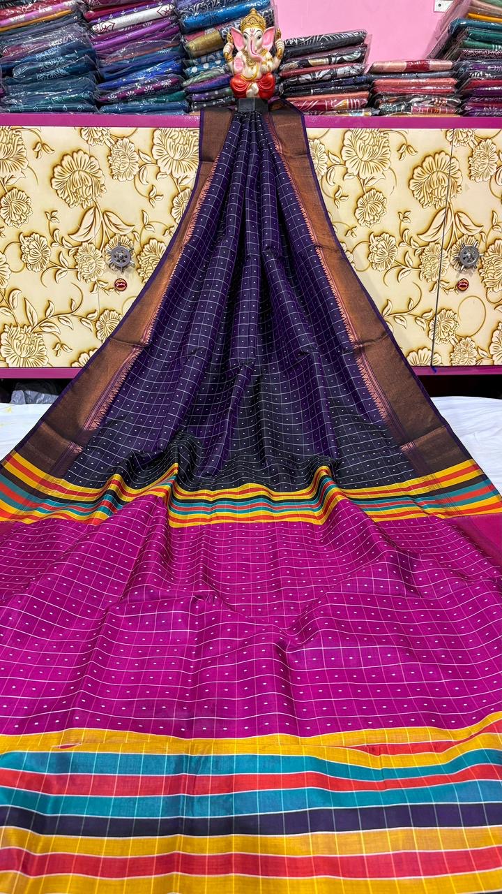 Bishnupur Katan Silk Saree by Putul’s Fashion Silk Mark Certified - Black - Bishnupur silk