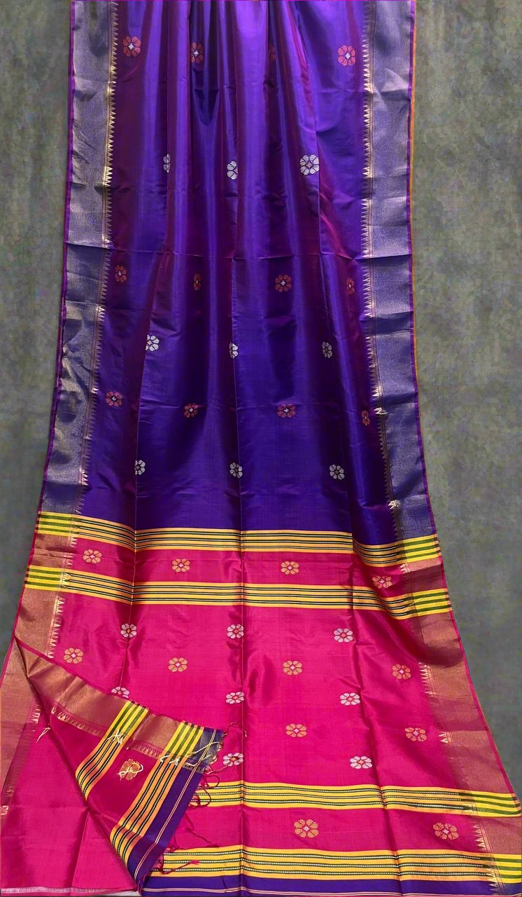 Bishnupur Kolakhetra katan silk saree silk mark certified - Bishnupur silk