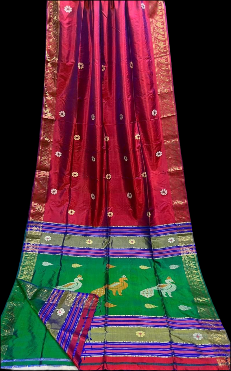 Bishnupur Kolakhetra katan silk saree silk mark certified - Bishnupur silk