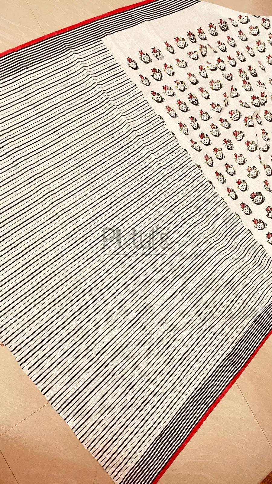 Block print saree of Bengal signature saree on cotton Putul's Fashion