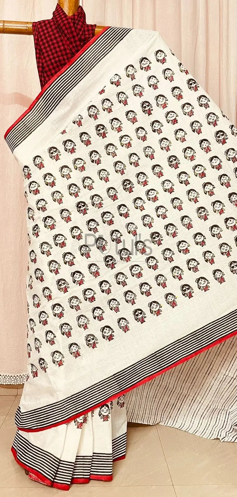 Block print saree of Bengal signature saree on cotton Putul's Fashion