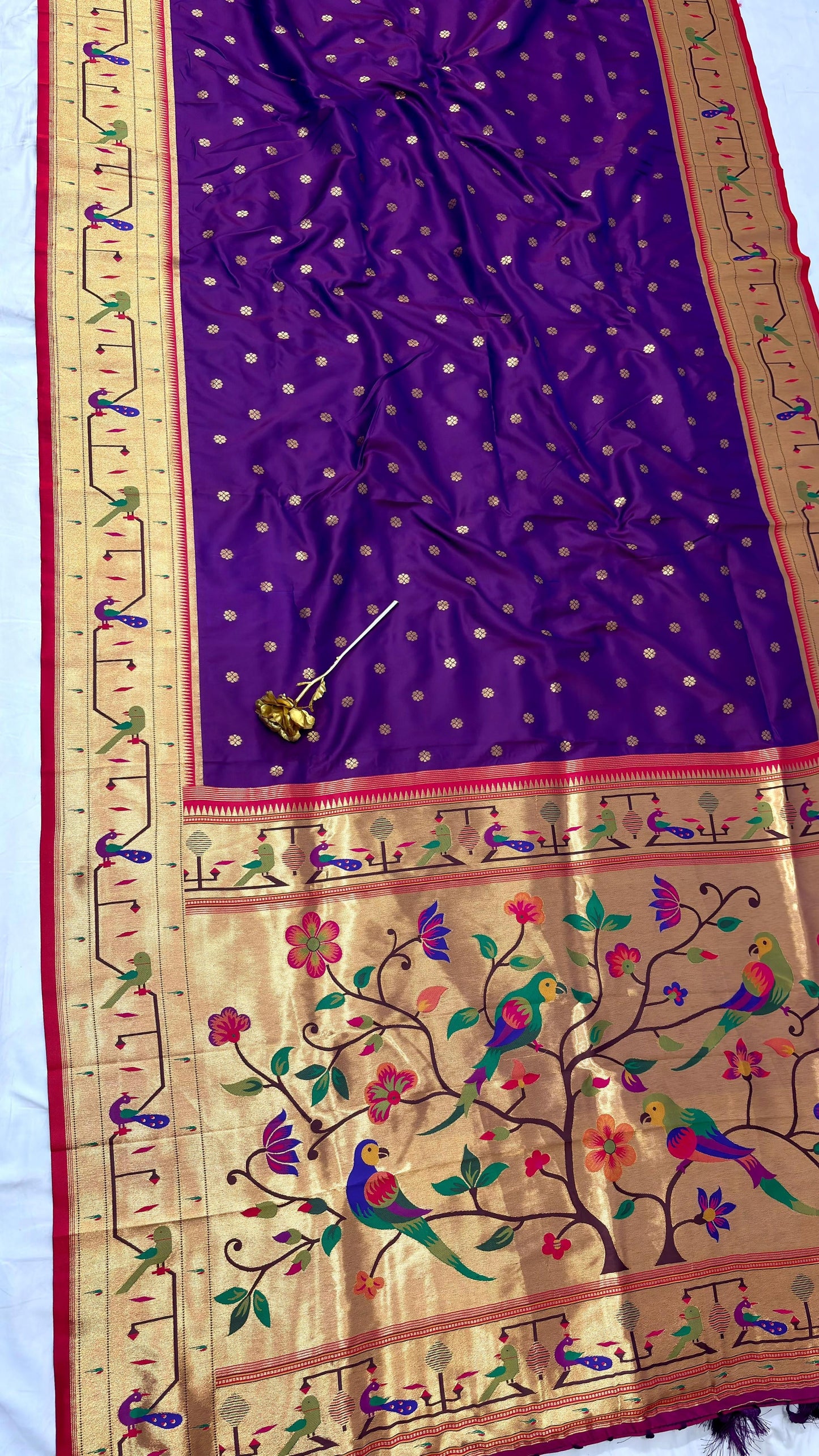 Brocade paithani saree - A new launch - Purple - Paithani silk