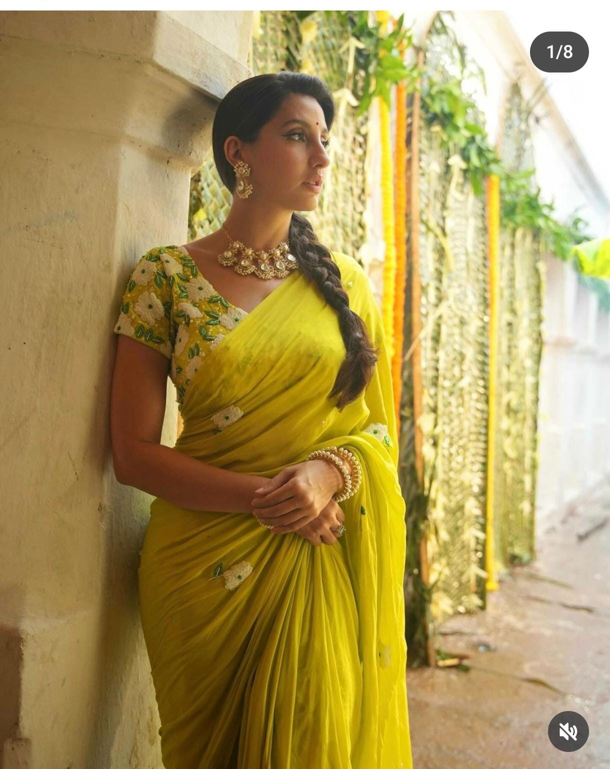 Celeb inspired 120 count Mul cotton embroidery neon green - Mul cotton