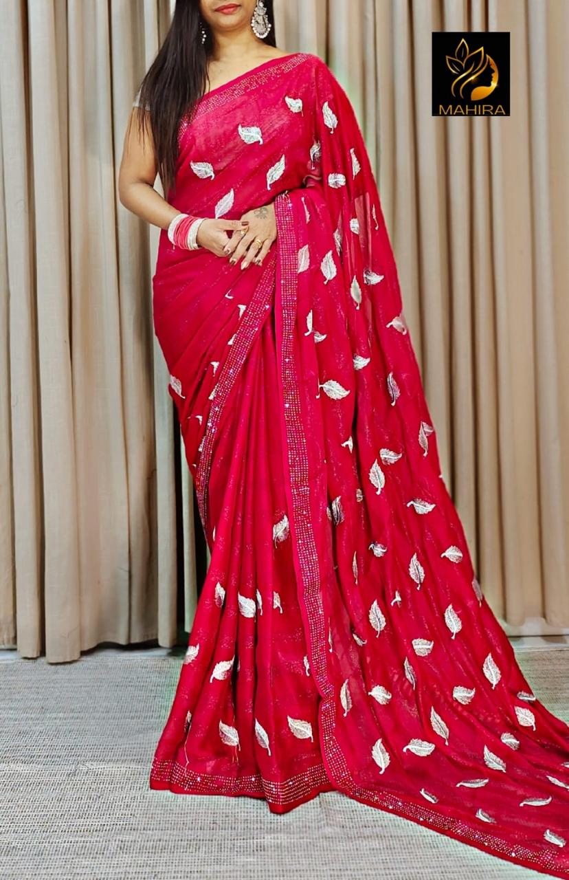 Chiffon georgette designer saree