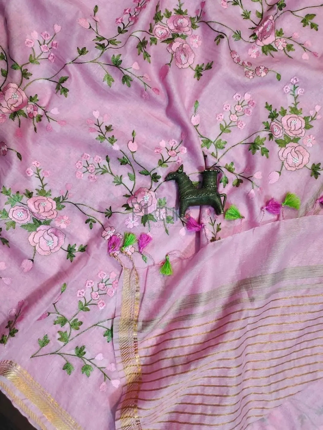 Computer embroidery work on kota linen saree Putul's Fashion