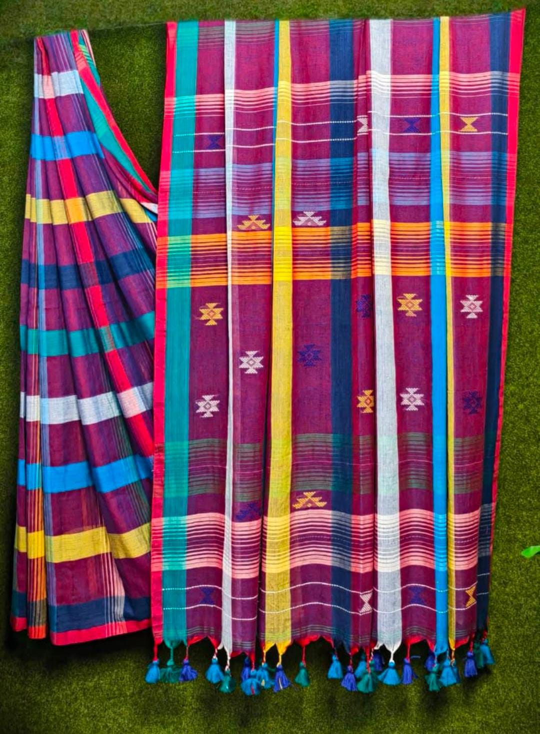 Cotton bi cotton Multicoloured saree 2026 new collection - Rainbow - cotton saree