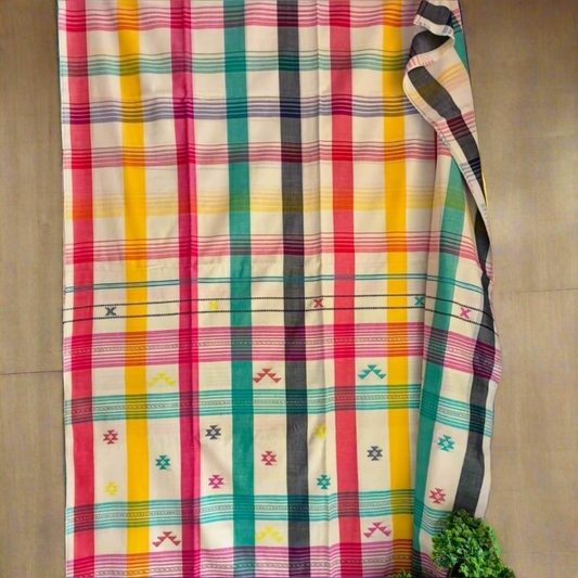 Cotton bi cotton Multicoloured saree 2026 new collection - White - cotton saree