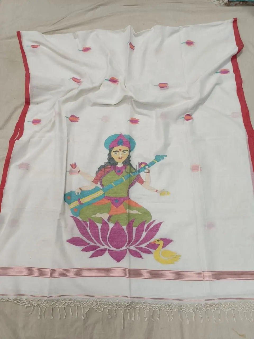 Cotton jamdani saree purely handmade Putul's Fashion