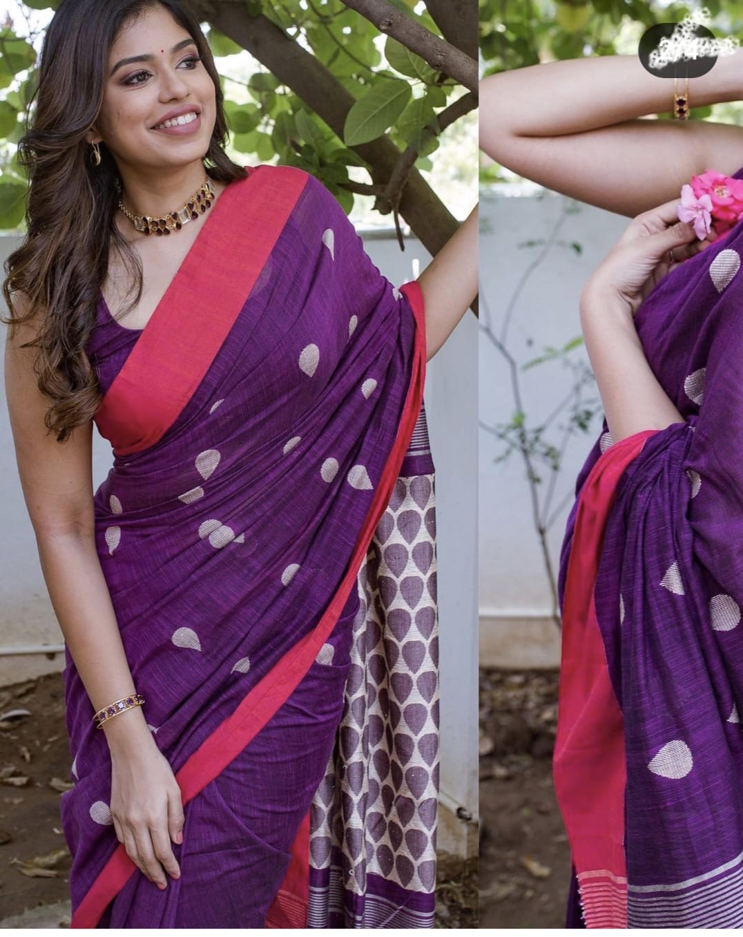 Cotton Jamdani saree - Cotton jamdani