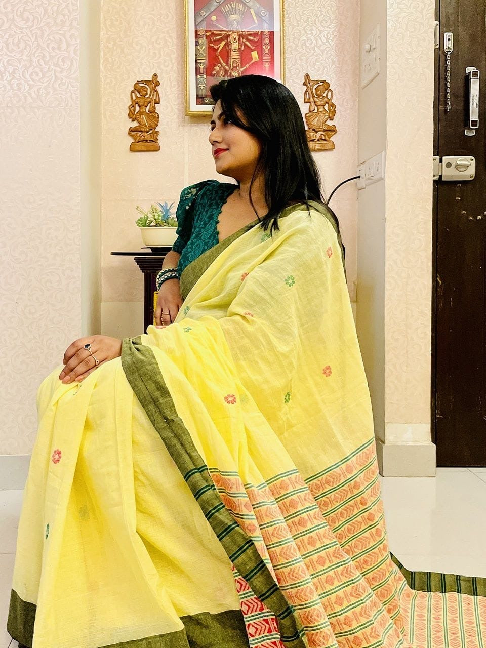 Cotton jamdani saree