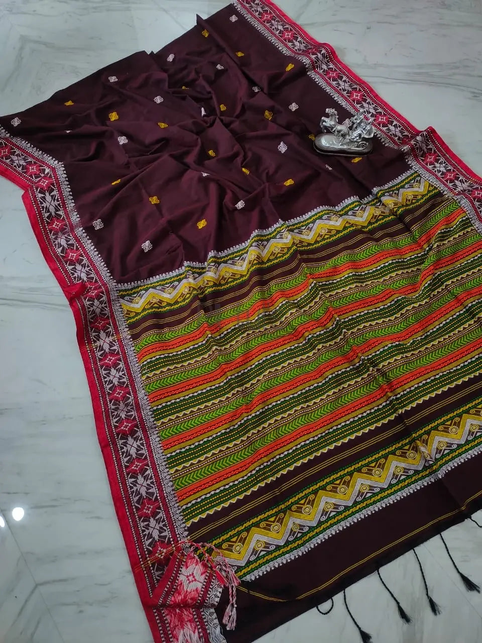 White assam mekhla style saree Putul's Fashion