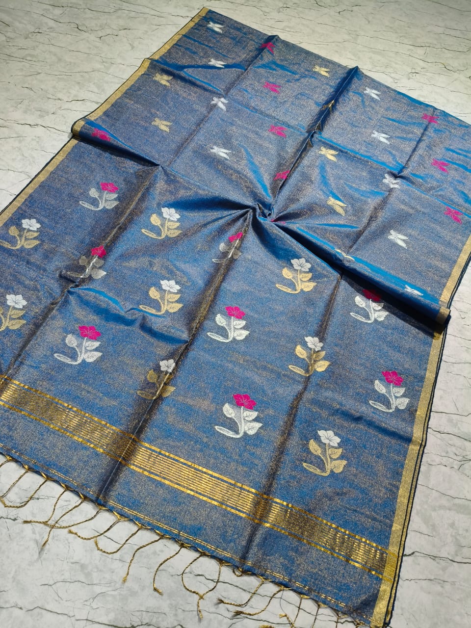 Elegant Linen Jamdani Sarees for Traditional Wear at Putul’s Fashion - Firoza - Linen Saree
