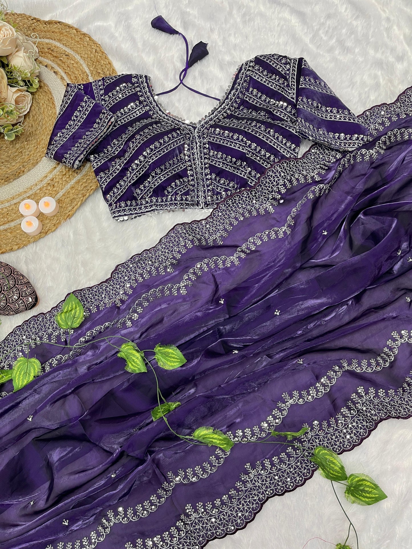 Jimmy Choo saree with stitched blouse of 38 inch - Zimmy