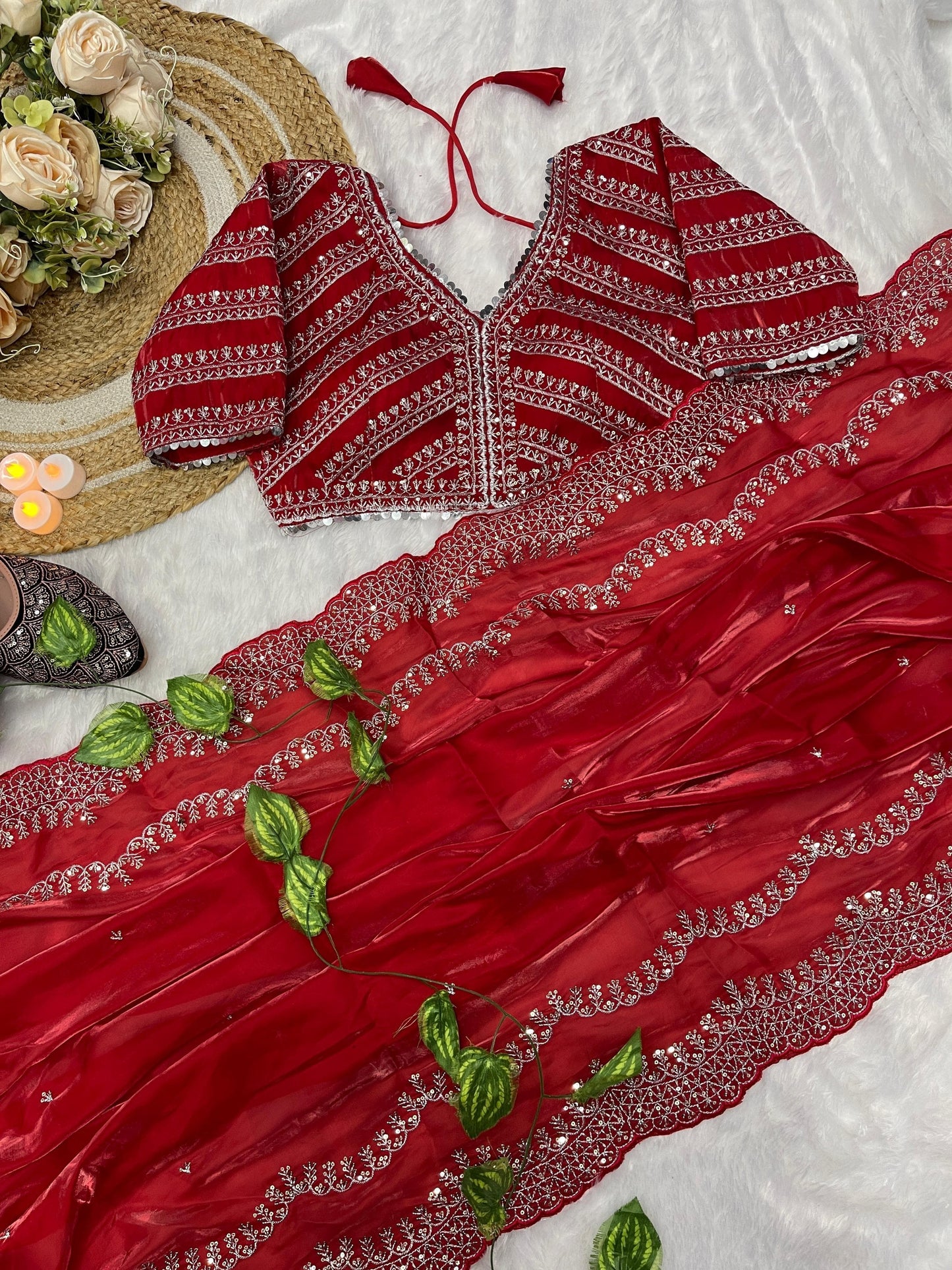 Jimmy Choo saree with stitched blouse of 38 inch - Zimmy