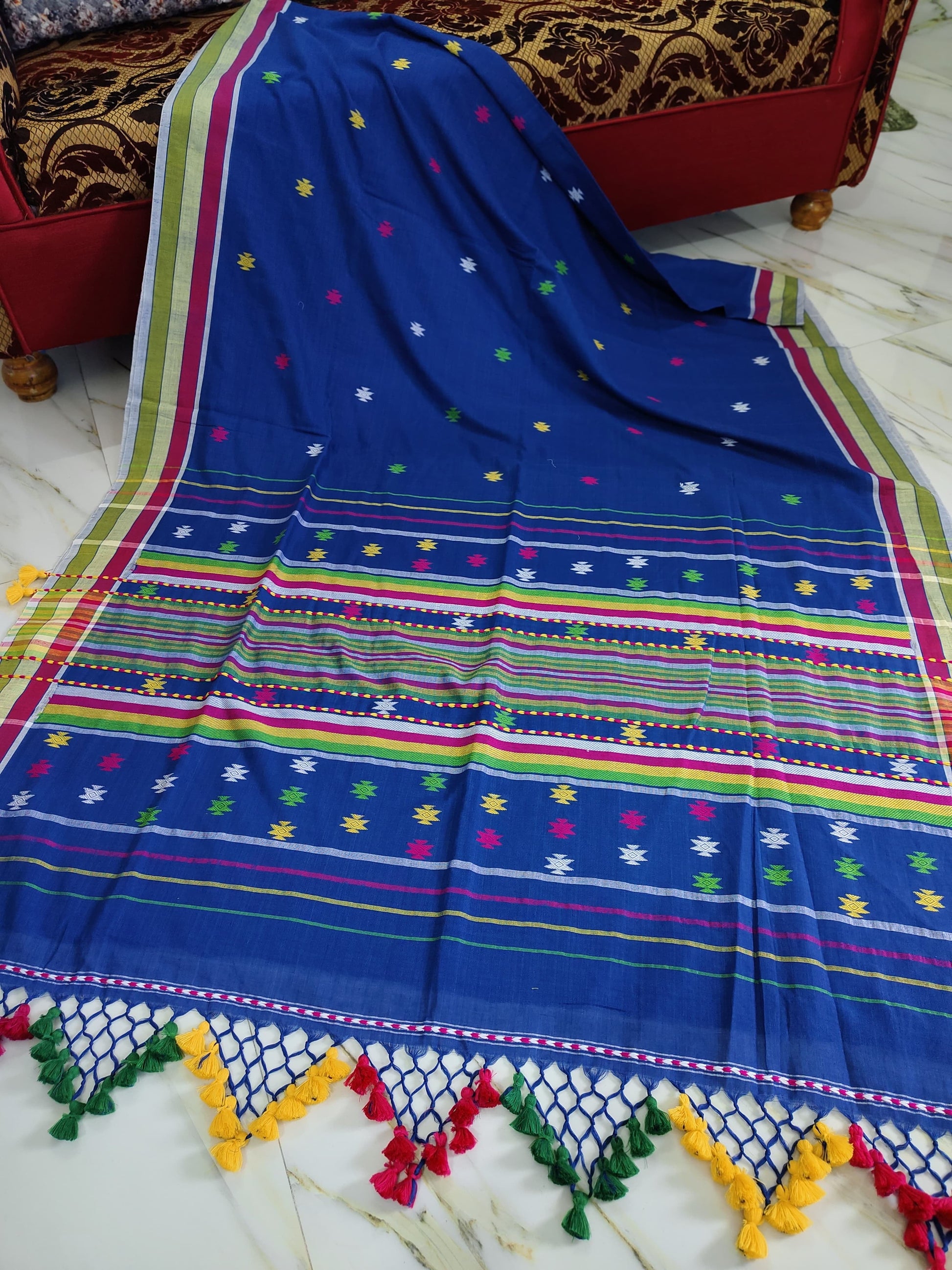 Khadi cotton Bhujodi weaving saree from Bengal - Khadi cotton saree