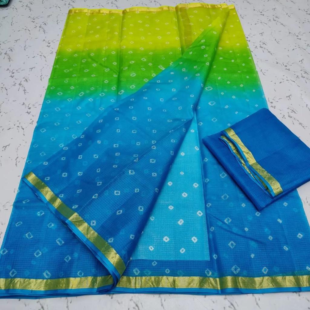 Kota doriya silk saree - Yellow