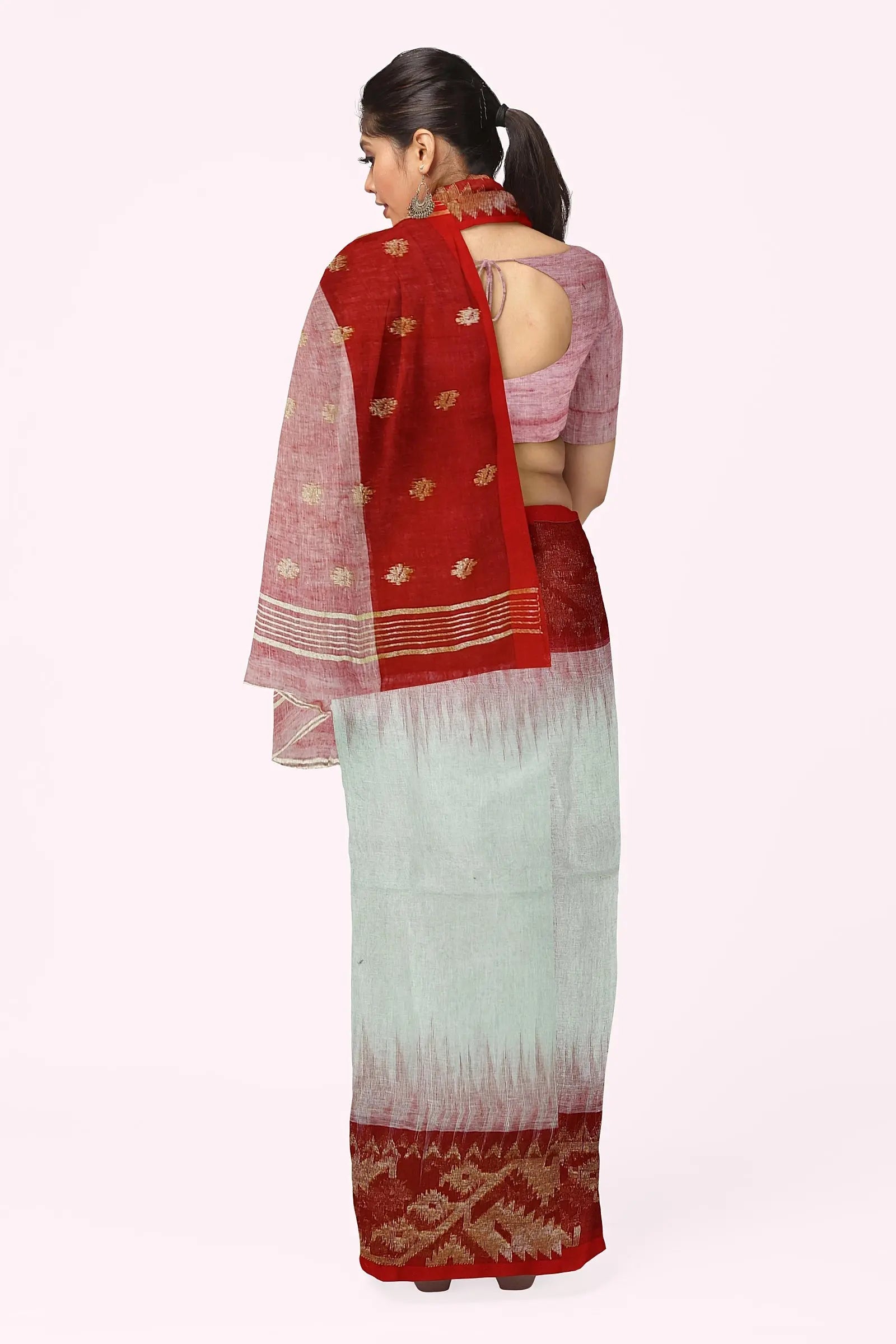 Linen Ikkat saree My Store