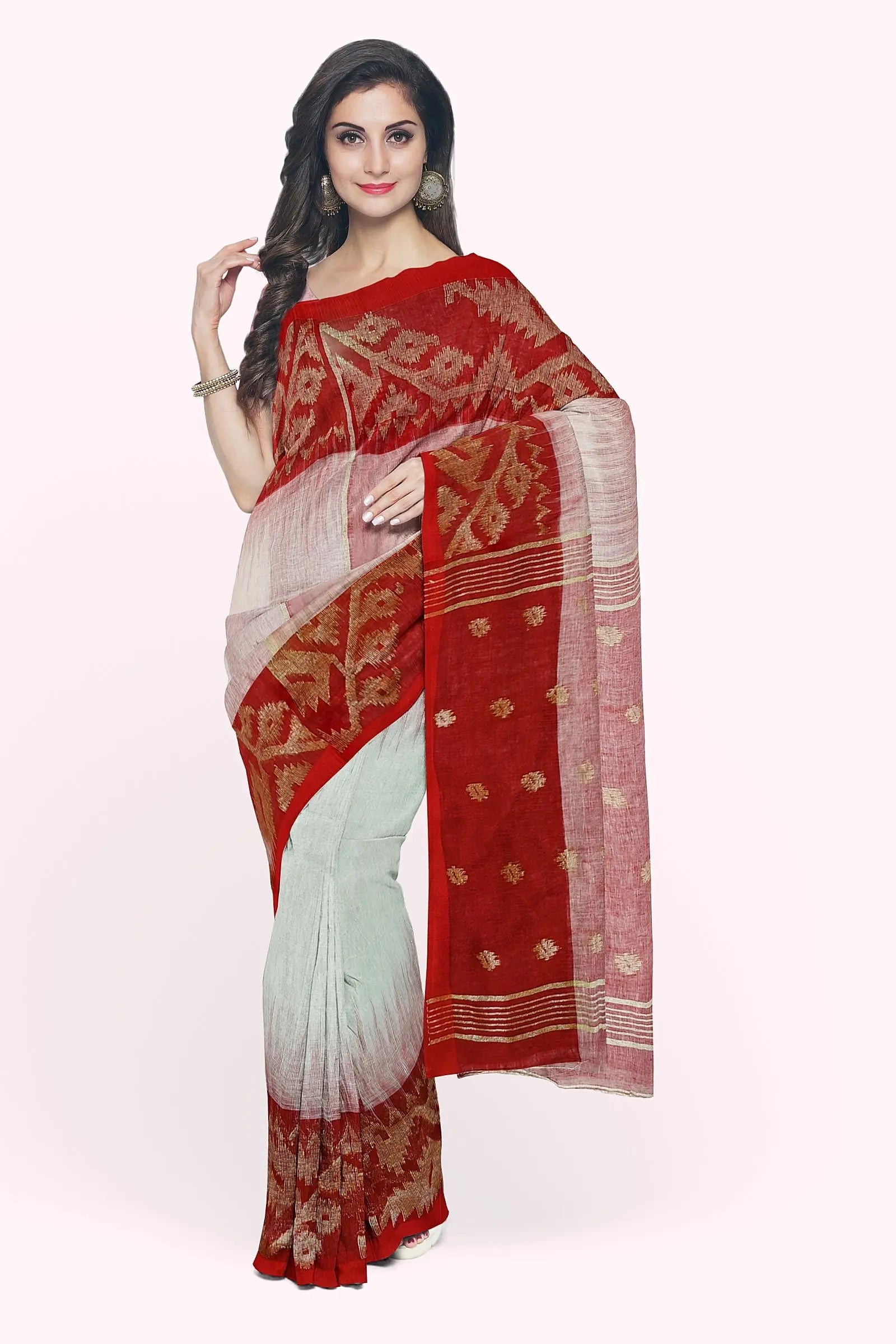 Linen Ikkat saree My Store