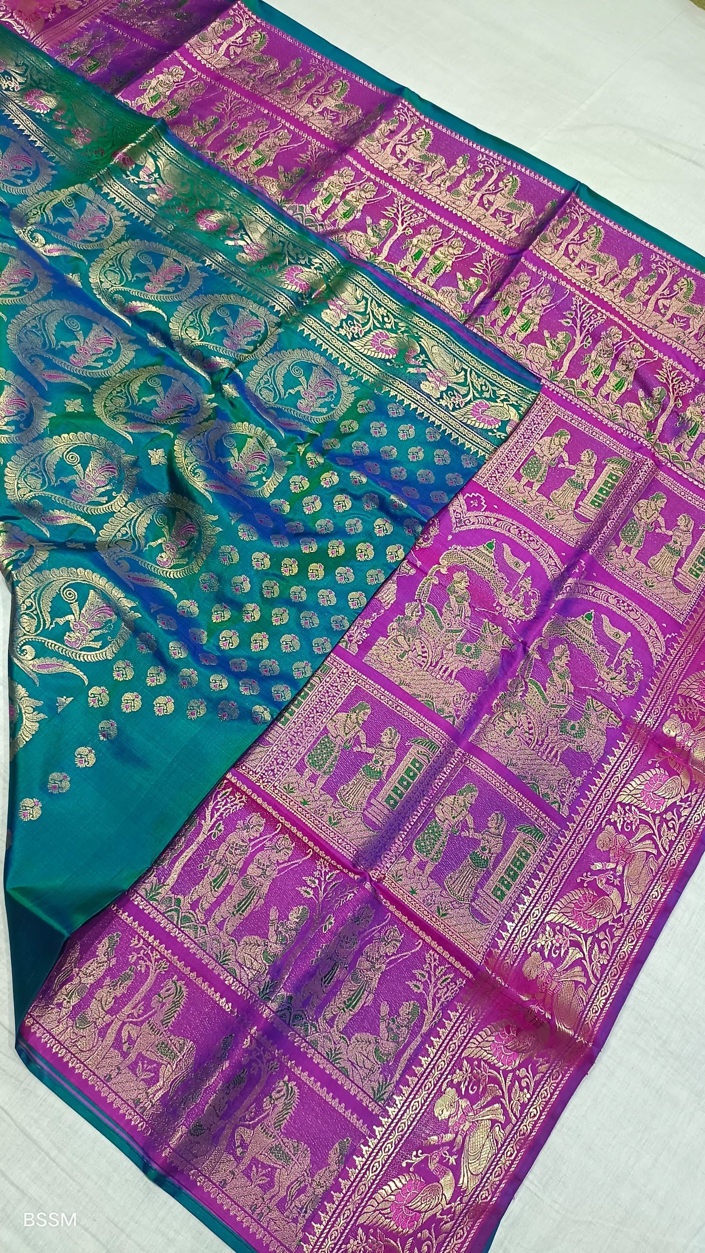Original Swarnachori Silk Sarees from Putul’s Fashion in Bishnupur Silk - Dual tone - Bishnupur silk