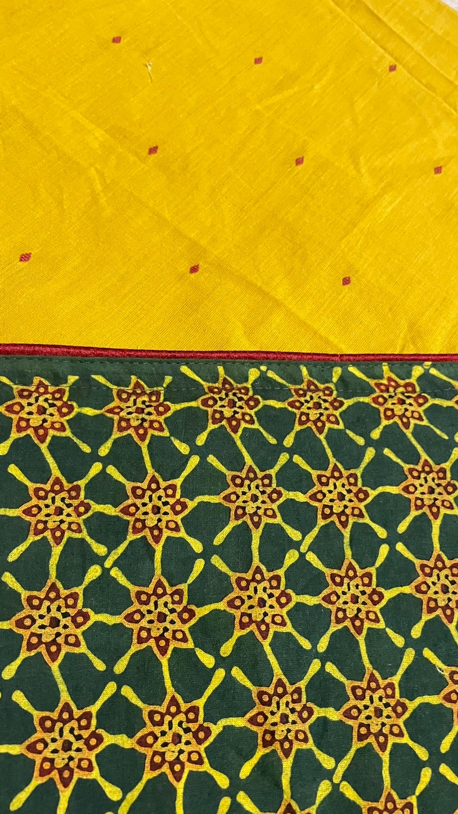 Pocket saree Ajrakh cotton saree fusion mix n match - cotton