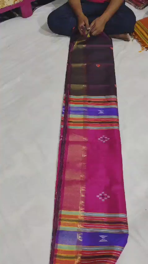 Bishnupur Kolakhetra katan silk saree silk mark certified