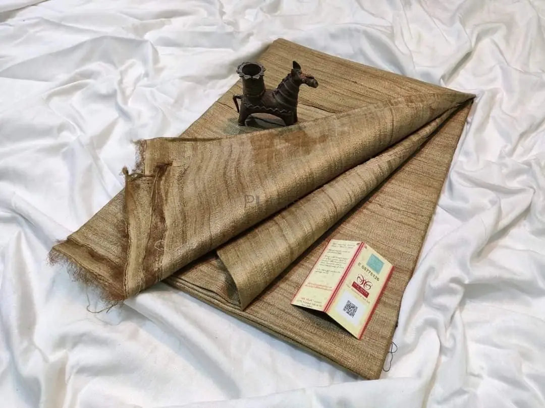 Single dye gicha tussar silk saree silk mark certified Putul's Fashion