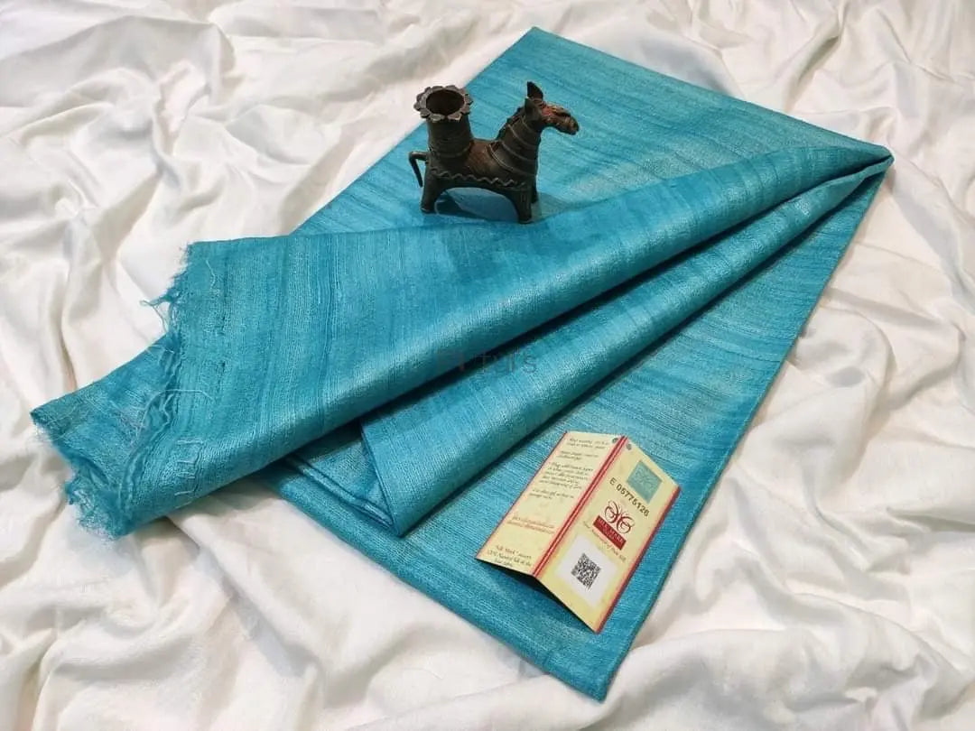 Single dye gicha tussar silk saree silk mark certified Putul's Fashion