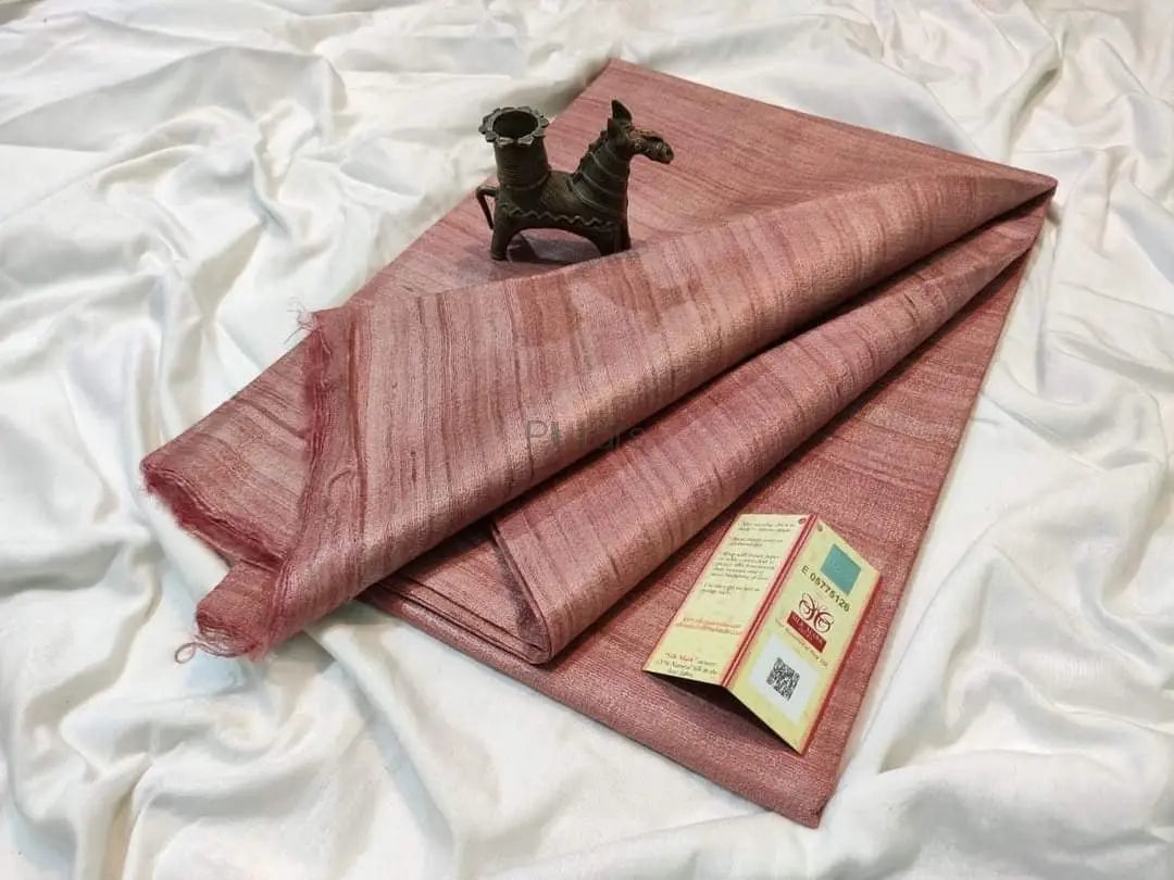 Single dye gicha tussar silk saree silk mark certified Putul's Fashion