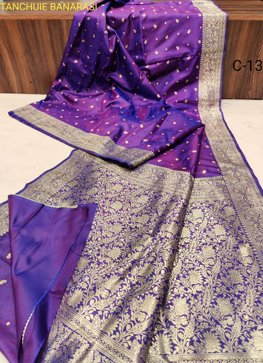 Tanchui katan banarasi saree - Purple