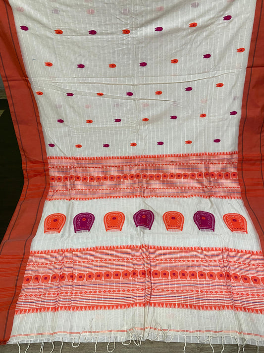 Khadi cotton kulo motif saree