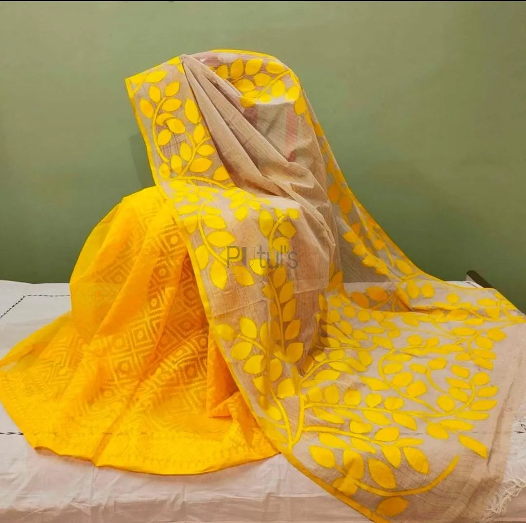 Handpaint Jamdani saree Putul's Fashion