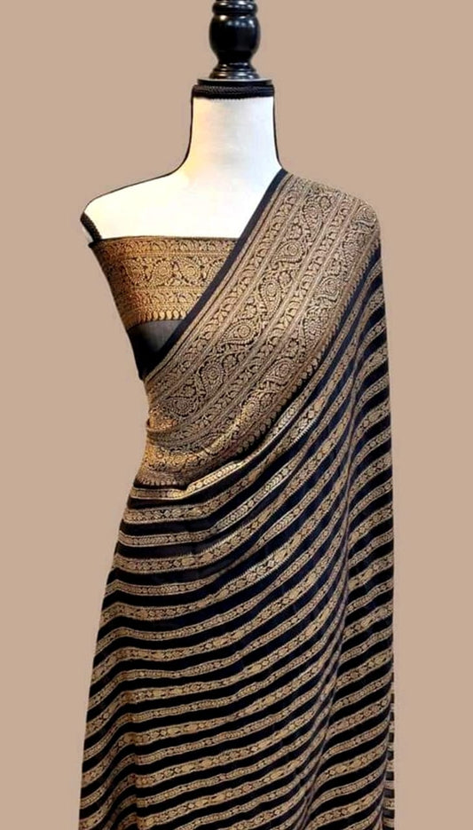 Semi georgette banarasi saree
