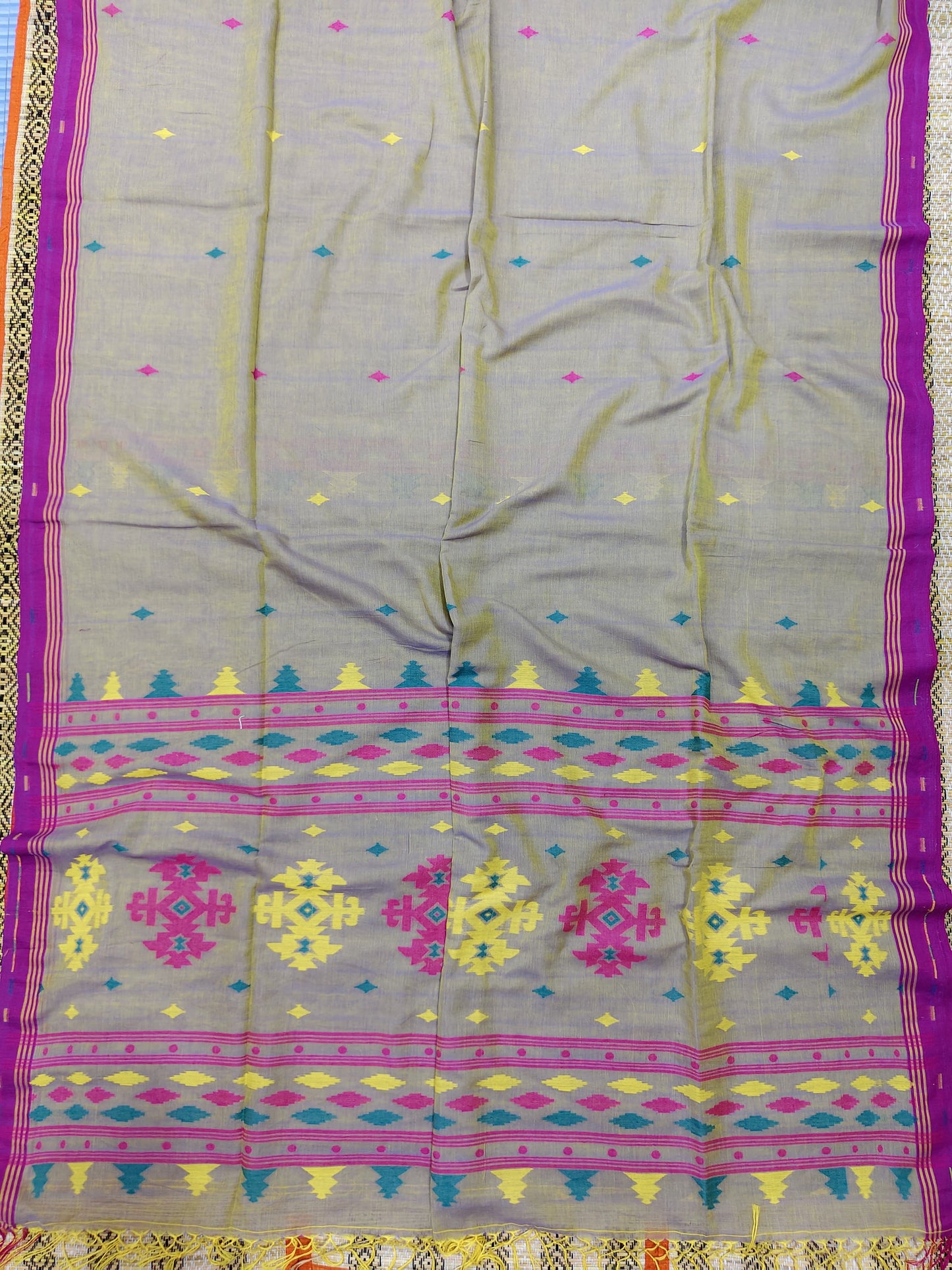 New Launch Cotton Jamdani Saree for Puja