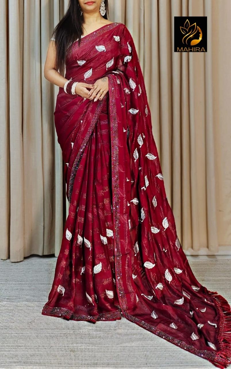 Chiffon georgette designer saree