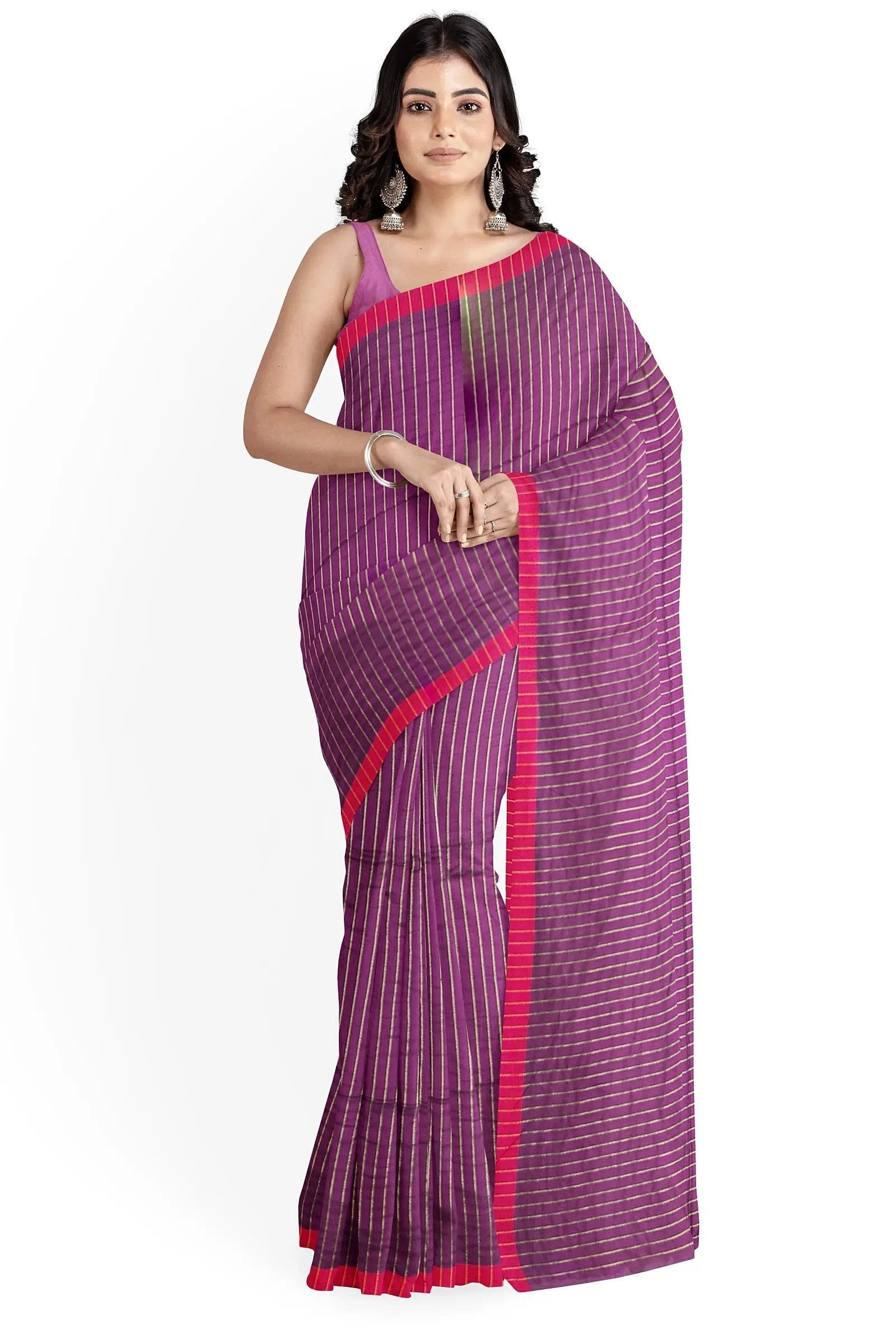 Handloom zari check saree Putul's fashion