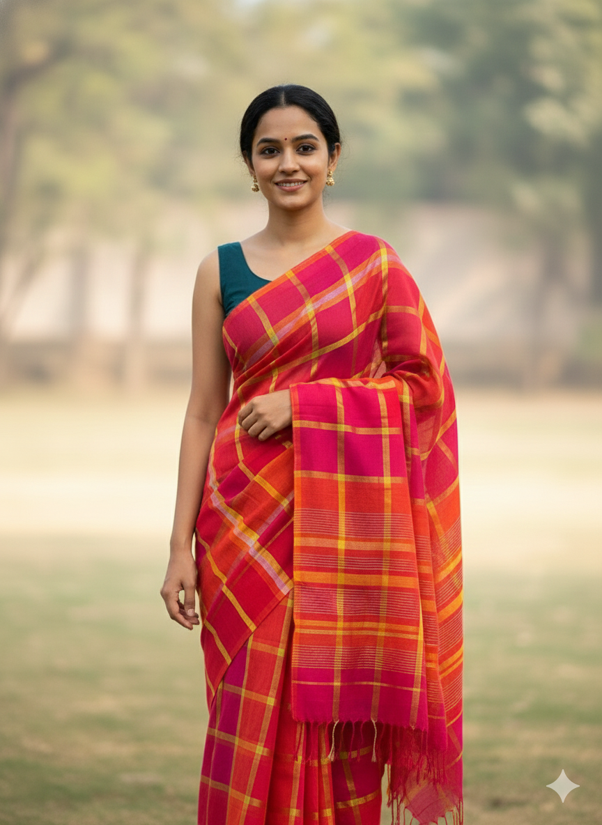 120 count Mul cotton saree from Bengal weaver’s