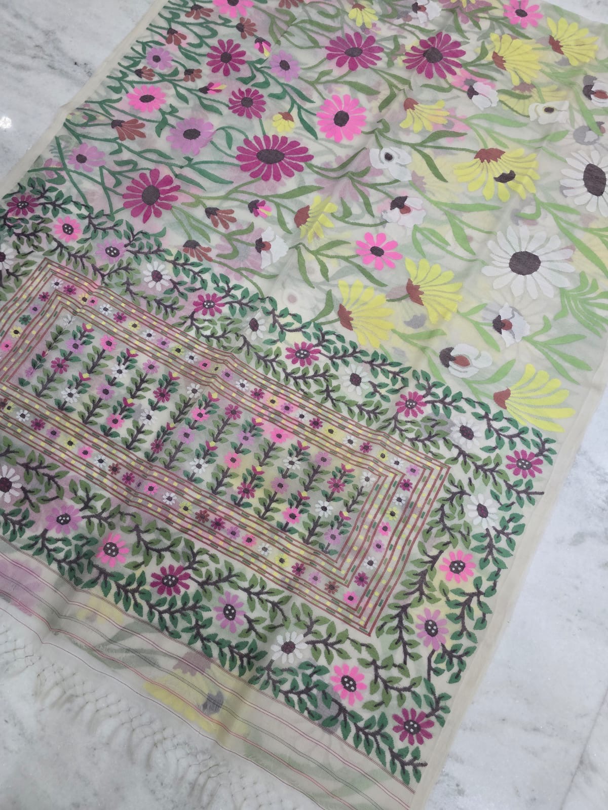 Authentic Muslin Jamdani Saree with Traditional Needle Work, ₹39999 selling price
